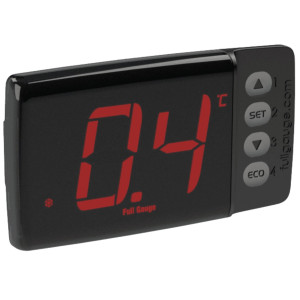Full Gauge DCore Eco Controlador Electronico 110/220V, 2 Sensores, 1 Entrada Digital y 4 Salidas VCC para Compresores de Velocidad Variable, para Exhibidores Refrigerados, Congeladores, Cuartos Frios