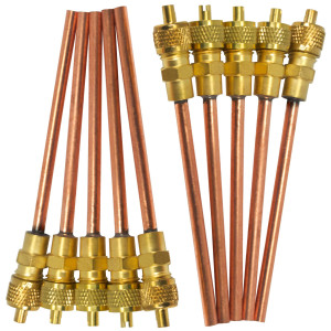 Appli Parts 10 Unidades Valvula de acceso de 1/4 SAE x 3/16 pulg OD x con vastago de cobre de 5cm de largo, con nucleo y tapa de laton con removedor de nucleo y empacadura APVS-143162K10 Appli Parts 10 Unidades Valvula de acceso de 1/4 SAE x 3/16 pulg OD x con vastago de cobre de 5cm de largo, con nucleo y tapa de laton con removedor de nucleo y empacadura APVS-143162K10