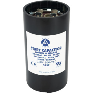Appli Parts CON-300-250 Capacitor de Arranque 300-360 MFD (microfaradios) uF, 250 VAC. Universal para Motores Electricos, condensador de arranque de 4.6 cm de Diametro, 8.6 cm de Alto