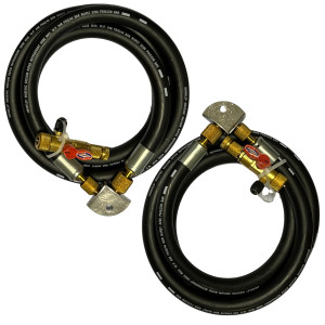 Uniweld MaxEvac Pro Kit MEPK14 incluye manguera MaxEvac 72 in 1/2 con conexiones 3/8 x 1/4 recto, herramienta Valve Core Tool con puerto lateral, adaptador Y 3/8FF x 3/8MF, soporte de manguera, bolso