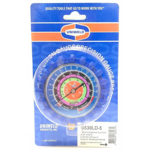 Uniweld G530LD-5 Esfera de Manometro Baja Azul R410/R22/R404 Centigrado, psi-Kg/cm2 Uniweld G530LD-5 Esfera de Manometro Baja Azul R410/R22/R404 Centigrado, psi-Kg/cm2