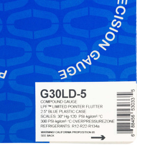Uniweld G30LD-5 Esfera de Manometro Baja Azul R-12/R-22/R-134a Celsius, Psi-Kg/Cm2 Uniweld G30LD-5 Esfera de Manometro Baja Azul R-12/R-22/R-134a Celsius, Psi-Kg/Cm2