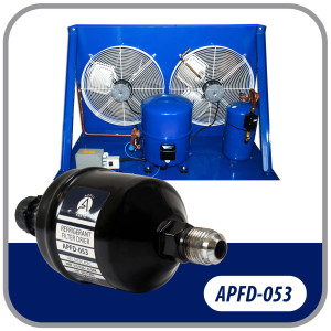 Appli Parts APFD-053 Filtro Secador 3/8 pulg para linea Liquido para Sistemas de Refrigeracion y aire acondicionado 053 SAE Rosca Universal Unidireccional 114mm Largo 51mm Ancho