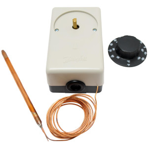 Danfoss 060H1701 UT 72, Termostato Mecanico, -30 a 30 C, Capilar de Cobre 2 m, Auto Reseteo, SPDT, Cerramiento IP20