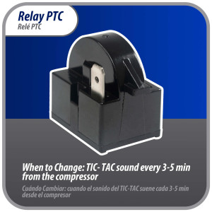 Appli Parts Interruptor de rele para mini nevera de 1 pin 4,7 Ohmnios, 110V, rele de arranque PTC universal, pieza de repuesto para multiples marcas de refrigeradores, enfriadores de vino APSR-4003P