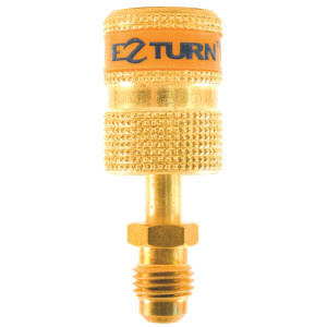 Adaptador Ez-Turn Anti-Blowback 1/4 pulg MF X 5/16 pulg FF Para R-410a, Cfc, Hcfc y Hfc Uniweld Ezabm Adaptador Ez-Turn Anti-Blowback 1/4 pulg MF X 5/16 pulg FF Para R-410a, Cfc, Hcfc y Hfc Uniweld Ezabm
