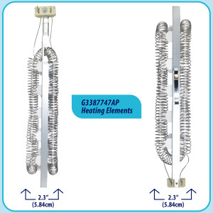 3387747 Appli Parts Resistencia para Secadora 3387747AP 5200 W reemplaza las piezas originales de otras marcas y otros modelos 3387747 Appli Parts Resistencia para Secadora 3387747AP 5200 W reemplaza las piezas originales de otras marcas y otros modelos