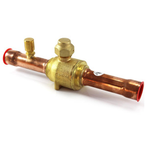 Danfoss 009L7054 Valvula de Cierre 3/4pulg tipo Bola de conexion soldable GBC 18s Multiple Refrigerante MWP 650psi WT -40C a 149C con puerto de servicio SAE 1/4 pulg Bi-Direccional