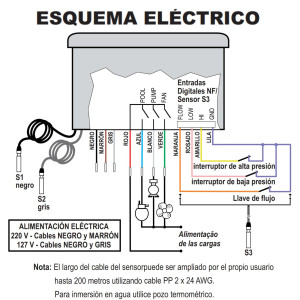 Controlador Electronico  Full Gauge Temperatura Bomba  calor 110/220v Mt-526c