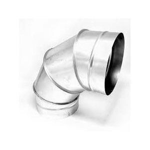 Codo 90 Spiro Lamina Galvanizada Calibre 24 Liso 06 Pulgadas para Calefaccion, Ventilacion y Aire Acondicionado