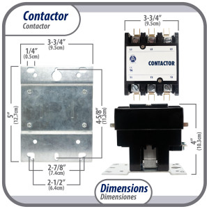 Contactor 3 Polos 75A 120V repuesto para compresores de CA y otras aplicaciones electricas Certificacion UL 476929 de Trabajo Pesado, Appli Parts modelo APAC-375120 Contactor 3 Polos 75A 120V repuesto para compresores de CA y otras aplicaciones electricas Certificacion UL 476929 de Trabajo Pesado, Appli Parts modelo APAC-375120