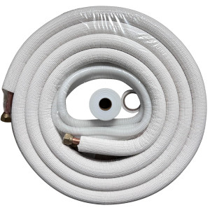 Appli Parts APLS-K14123813 Kit de Tuberia Mini Split 1/4 x 1/2 in, 4 m, con Aislante 3/8, Manguera Desague, Cinta Momia y Cinta Teflon. Fabricado en cobre y aluminio