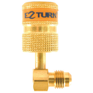 Uniweld EZAB90 Adaptador 1/4 pulg MF x 1/4 pulg FF, 90 grados, Ez-Turn Anti-Blowback para minisplit R-410a, CFC, HCFC,HFC