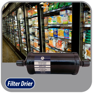 Appli Parts APFD-304 Filtro Secador 1/2 pulg para linea Liquido para Sistemas de Refrigeracion y aire acondicionado 304 SAE Rosca Universal Unidireccional 267mm Largo 100mm Ancho
