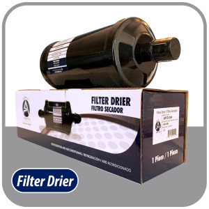 Appli Parts APFD-304 Filtro Secador 1/2 pulg para linea Liquido para Sistemas de Refrigeracion y aire acondicionado 304 SAE Rosca Universal Unidireccional 267mm Largo 100mm Ancho
