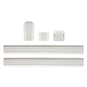 Appli Parts APLC-SET110 Cobertor para Lineas de Aire Acondicionado 4 in x 2.28 m para Minisplit HVAC 7000 a 36000 BTU Incluye 2 Rectas, Acople, Tapa de Pared, Tapa Final y Tornillos

