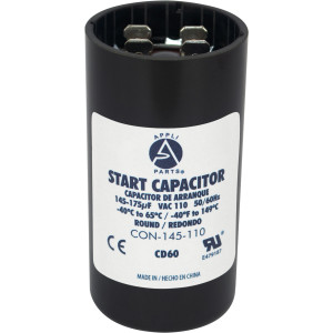 Appli Parts Condensador Capacitor Arranque 145-175 Mfd (microfaradios) uF 110-125 VAC remplazo universal para motores electricos de distintas aplicaciones 3.7cm Diametro 7cm Alto CON-145-110
 Appli Parts Condensador Capacitor Arranque 145-175 Mfd (microfaradios) uF 110-125 VAC remplazo universal para motores electricos de distintas aplicaciones 3.7cm Diametro 7cm Alto CON-145-110