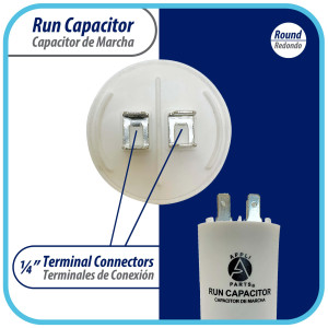 Appli Parts Condensador Capacitor de Marcha 16 Mfd uF (microfaradios) 250VAC CBB60 Cuerpo plastico para bombas de agua y otras aplicaciones Redondo UL E476928 8 cm Alto 4 cm Ancho CON-15-250-P