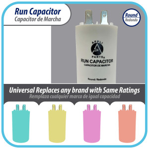 Appli Parts Condensador Capacitor de Marcha 16 Mfd uF (microfaradios) 250VAC CBB60 Cuerpo plastico para bombas de agua y otras aplicaciones Redondo UL E476928 8 cm Alto 4 cm Ancho CON-15-250-P