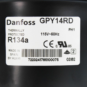 Danfoss GPY14RDA 1/2HP+ R134a Compresor Fraccionario de Refrigeracion MHBP115/1/60 (V/Ph/Hz) 123B1584