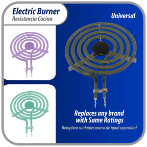 Appli Parts MP15YA Resistencia Cocina Estufa 4 Vueltas, 6 in, 1500 W, 240 V Compatible con General Electric Whirlpool 660532, WP660532, WB30T10073, SU205, 660532, TS4W6215, 404080, 5303310283