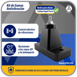 Appli Parts APAB-AFR2 Kit Almohadillas de Goma para montaje de Unidad Condensadora, Kit que incluye 4 unidades  106x54x35
