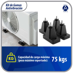 Appli Parts APAB-AFR2 Kit Almohadillas de Goma para montaje de Unidad Condensadora, Kit que incluye 4 unidades  106x54x35 Soporta hasta 300 Kg
