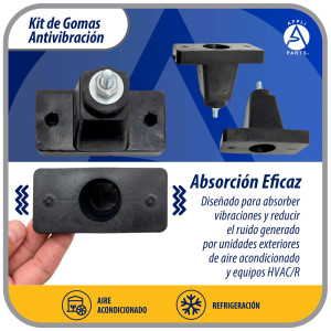 Appli Parts APAB-AFR2 Kit Almohadillas de Goma para montaje de Unidad Condensadora, Kit que incluye 4 unidades  106x54x35 Soporta hasta 300 Kg
