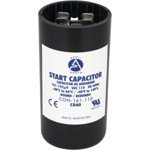 Appli Parts Condensador Capacitor Arranque 161-193 Mfd (microfaradios) uF 110-125 VAC remplazo universal para motores electricos de distintas aplicaciones 3.7cm Diametro 7cm Alto CON-161-110
 Appli Parts Condensador Capacitor Arranque 161-193 Mfd (microfaradios) uF 110-125 VAC remplazo universal para motores electricos de distintas aplicaciones 3.7cm Diametro 7cm Alto CON-161-110