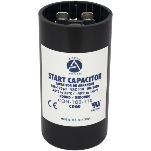 Appli Parts Condensador Capacitor Arranque 100-120 Mfd (microfaradios) uF 110-125 VAC remplazo universal para motores electricos de distintas aplicaciones 3.7cm Diametro 7cm Alto CON-100-110
 Appli Parts Condensador Capacitor Arranque 100-120 Mfd (microfaradios) uF 110-125 VAC remplazo universal para motores electricos de distintas aplicaciones 3.7cm Diametro 7cm Alto CON-100-110