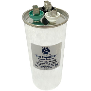 Appli Parts Condensador Capacitor de Marcha 50+10 Mfd uF (microfaradios) 370VAC CBB65 Universal Aire acondicionado y otras aplicaciones Redondo UL E476928 CON-50/10-370-R