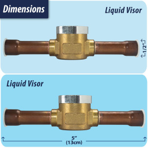 Appli Parts APSG-12S Visor de Liquido 1/2 pulg Indicador de Humedad con conexiones Soldable con cuerpo extraible para Sistemas de Refrigeracion y Aire Acondicionado compatible con refrigerantes CFC, HCFC, HFC