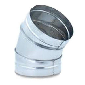 Codo 45 Spiro Lamina Galvanizada Calibre 24 Liso 10 Pulgadas para Calefaccion, Ventilacion y Aire Acondicionado
