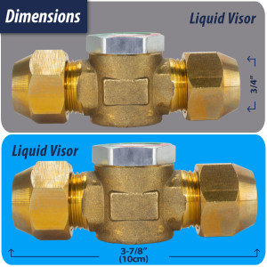Appli Parts APSG-34A Visor de Liquido 3/4 pulg Flare e Indicador de Humedad con conexiones Rosca con cuerpo extraible para Sistemas de Refrigeracion y Aire Acondicionado compatible con refrigerantes CFC, HCFC, HFC