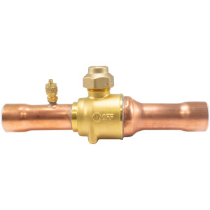 Appli Parts APBV-058 Valvula de Cierre 5/8 pulg tipo Bola de conexion soldable con puerto de servicio SAE de 1/4 de pulg presion maxima de trabajo 610 psi temperaturas de -30 C a 120 C longitud total 165 mm Appli Parts APBV-058 Valvula de Cierre 5/8 pulg tipo Bola de conexion soldable con puerto de servicio SAE de 1/4 de pulg presion maxima de trabajo 610 psi temperaturas de -30 C a 120 C longitud total 165 mm