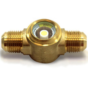 Appli Parts APSG-12A Visor de Liquido 1/2 pulg Flare e Indicador de Humedad con conexiones Rosca con cuerpo solido para Sistemas de Refrigeracion y Aire Acondicionado compatible con refrigerantes CFC, HCFC, HFC