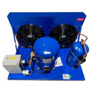 Danfoss OP-HGZ100D39Q Unidad Condensadora Microcanal 9HP MBP 230V/3Ph/60Hz R134a,R404A,R448A,R449A,R452A,R513A Lubricante POE 2 Ventilador con Compresor Reciprocante MTZ100-3 115N0315
