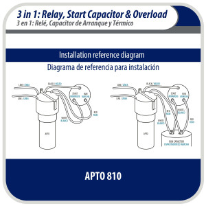 Appli Parts APTO-810 Kit 3 en 1, 1/12 a 1/5 HP, 115 V, Relay de Arranque, Capacitor y Termico Kit 3 en 1 RCO-810 remplazo para compresores de capacidad entre 1/12 y 1/5hp 115V UL SA44719 Appli Parts APTO-810 Kit 3 en 1, 1/12 a 1/5 HP, 115 V, Relay de Arranque, Capacitor y Termico Kit 3 en 1 RCO-810 remplazo para compresores de capacidad entre 1/12 y 1/5hp 115V UL SA44719