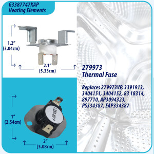 3387747 Appli Parts Kit Resistencia para Secadora 3387747KAP Compatible con Kenmore Samsung Whirlpool KitchenAid y otras. Incluye 1 resistencia de secadora 3387747 1 termostato 279816AP y 1 fusible termico 279973AP y 3392519AP 3387747 Appli Parts Kit Resistencia para Secadora 3387747KAP Compatible con Kenmore Samsung Whirlpool KitchenAid y otras. Incluye 1 resistencia de secadora 3387747 1 termostato 279816AP y 1 fusible termico 279973AP y 3392519AP