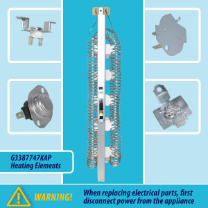 Appli Parts 3387747 Kit Resistencia Secadora 3387747KAP Compatible Kenmore Samsung Whirlpool KitchenAid y otras. 1 resistencia 3387747, 1 termostato 279816AP y 1 fusible termico 279973AP y 3392519AP