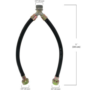 Appli Parts APIH-1234Y Manguera 30 cm Tipo Y Entrada de Agua de Lavadora con empacadura 3/4 pulg Macho x 3/4 pulg Hembra, conexiones Rectas Appli Parts APIH-1234Y Manguera 30 cm Tipo Y Entrada de Agua de Lavadora con empacadura 3/4 pulg Macho x 3/4 pulg Hembra, conexiones Rectas
