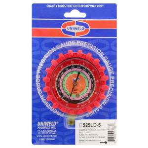 Uniweld GLD529-5 Esfera de Manometro Alta Roja R410a/R-22/R-404a Centigrados, psi-Kg/Cm2 Uniweld GLD529-5 Esfera de Manometro Alta Roja R410a/R-22/R-404a Centigrados, psi-Kg/Cm2
