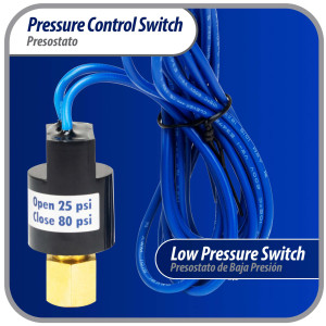 Appli Parts APPS-2580 Valvula Presostato R22 Baja, Abre 25 psi, Cierra 80 psi, 1 m Cable, SPST, 1/4 SAE Hembra, Reset Automatico, remplazo Universal para Aire Acondicionado Appli Parts APPS-2580 Valvula Presostato R22 Baja, Abre 25 psi, Cierra 80 psi, 1 m Cable, SPST, 1/4 SAE Hembra, Reset Automatico, remplazo Universal para Aire Acondicionado