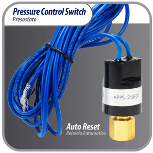 Appli Parts APPS-2580 Valvula Presostato R22 Baja, Abre 25 psi, Cierra 80 psi, 1 m Cable, SPST, 1/4 SAE Hembra, Reset Automatico, remplazo Universal para Aire Acondicionado Appli Parts APPS-2580 Valvula Presostato R22 Baja, Abre 25 psi, Cierra 80 psi, 1 m Cable, SPST, 1/4 SAE Hembra, Reset Automatico, remplazo Universal para Aire Acondicionado
