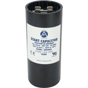 Appli Parts Condensador Capacitor Arranque 124-149 Mfd (microfaradios) uF 250 VAC remplazo universal para motores electricos de distintas aplicaciones 3.7cm Diametro 8.6cm Alto CON-124-250

