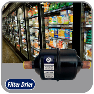 Appli Parts APFD-165S Filtro Secador 5/8 pulg para linea Liquido para Sistemas de Refrigeracion y aire acondicionado 165S ODF Soldable Universal Unidireccional 178mm Largo 76mm Ancho