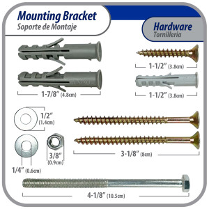 Appli Parts Soporte para montaje en pared de equipos de Aire Acondicionado tipo Ventana hasta 35 kg modelo APAB-2038 incluye kit de fijacion, pernos y gomas
