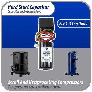Appli Parts APHS-1 Start kit para aire acondicionado incluye Capacitor de arranque 88-108mfd 330V y relay potencial para equipos 1-3 T compresores scroll y reciprocantes 208-244V, 1Ph Appli Parts APHS-1 Start kit para aire acondicionado incluye Capacitor de arranque 88-108mfd 330V y relay potencial para equipos 1-3 T compresores scroll y reciprocantes 208-244V, 1Ph