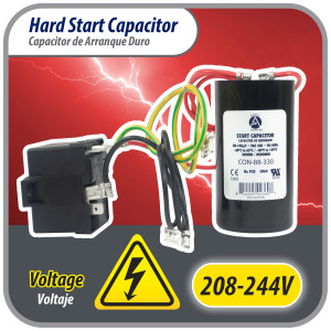 Appli Parts APHS-1 Start kit para aire acondicionado incluye Capacitor de arranque 88-108mfd 330V y relay potencial para equipos 1-3 T compresores scroll y reciprocantes 208-244V, 1Ph Appli Parts APHS-1 Start kit para aire acondicionado incluye Capacitor de arranque 88-108mfd 330V y relay potencial para equipos 1-3 T compresores scroll y reciprocantes 208-244V, 1Ph