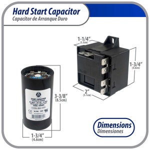 Appli Parts APHS-1 Start kit para aire acondicionado incluye Capacitor de arranque 88-108mfd 330V y relay potencial para equipos 1-3 T compresores scroll y reciprocantes 208-244V, 1Ph Appli Parts APHS-1 Start kit para aire acondicionado incluye Capacitor de arranque 88-108mfd 330V y relay potencial para equipos 1-3 T compresores scroll y reciprocantes 208-244V, 1Ph